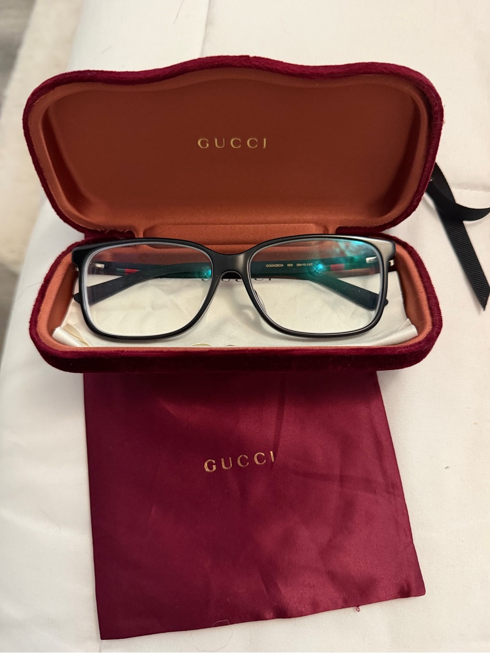 Gucci Black Rectangular Eyeglasses